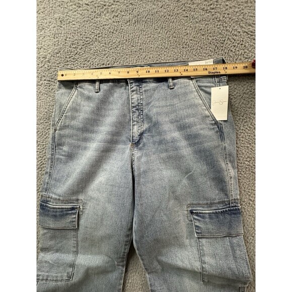 Jessica Simpson Jeans Wonens 16/33 Blue Cargo Wide Leg Dance The Night A… - Picture 4 of 14